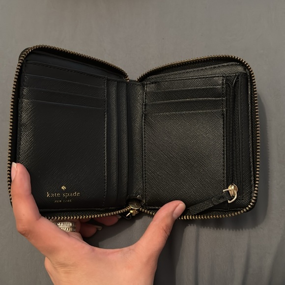 Kate Spade Black and Gold Compact Wallet - Picture 2 of 5